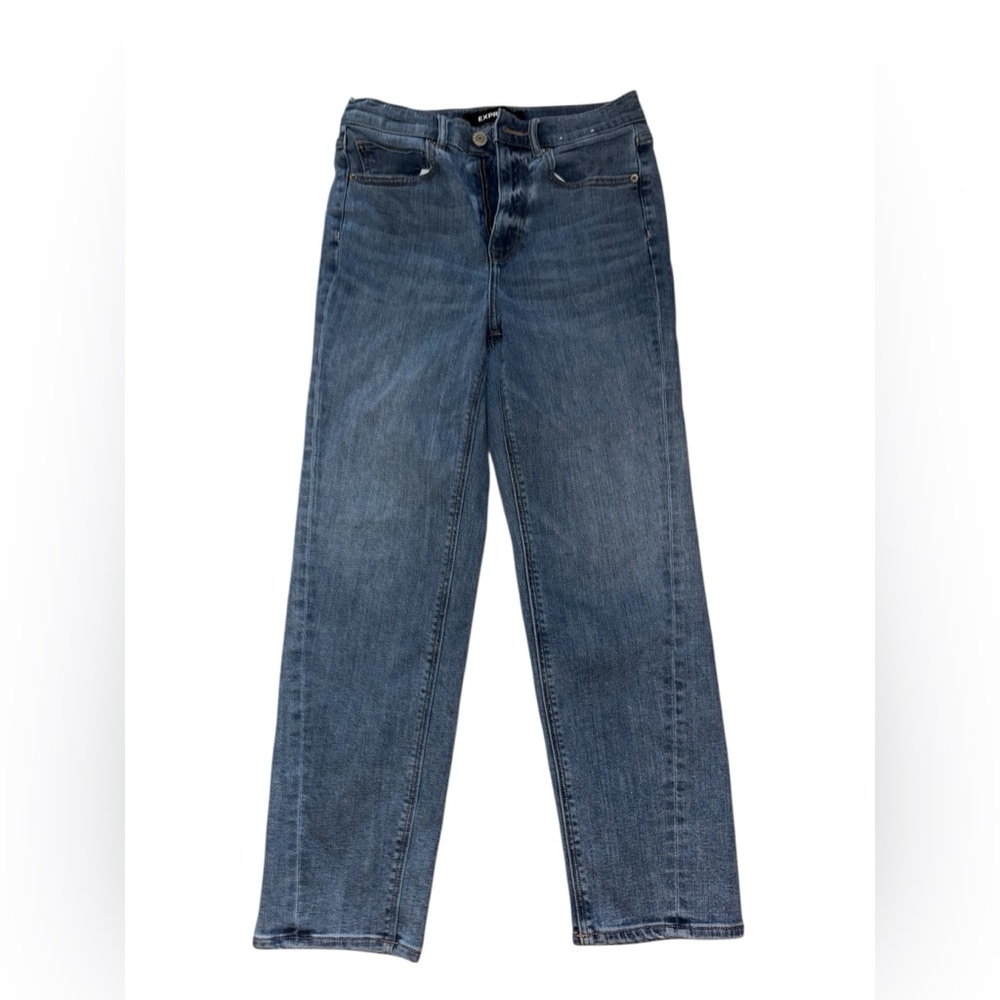 Express Women's High Waisted Straight Ankle Jeans in a light wash size 4‎
